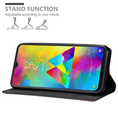 Samsung Galaxy M20 Suojakuori Lompakkokotelo (Ruskea)