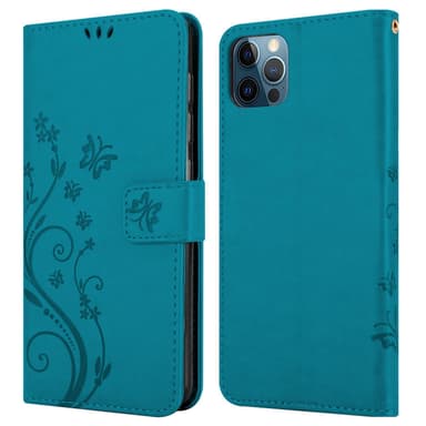 iPhone 13 PRO MAX Suojakuori Lompakkokotelo (Sininen)