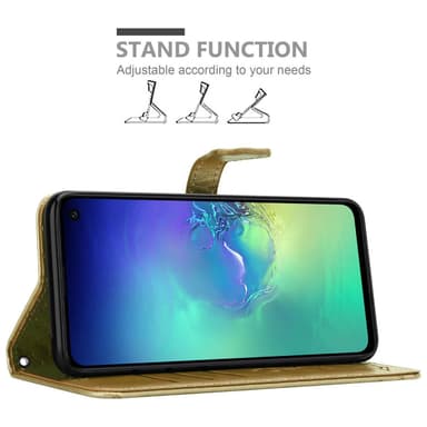 Samsung Galaxy S10e Suojakuori Lompakkokotelo (kulta)