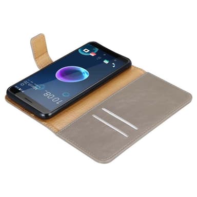HTC Desire 12 Suojakuori Lompakkokotelo (Ruskea)