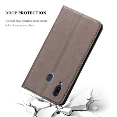 Samsung Galaxy M20 Suojakuori Lompakkokotelo (Ruskea)