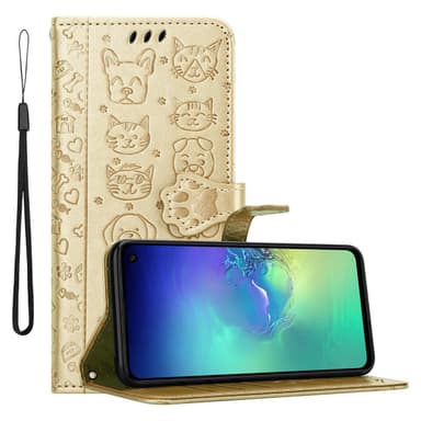 Samsung Galaxy S10e Suojakuori Lompakkokotelo (kulta)