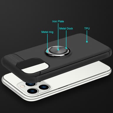 iPhone 14 PRO MAX Suojakuori Kotelo (Musta)