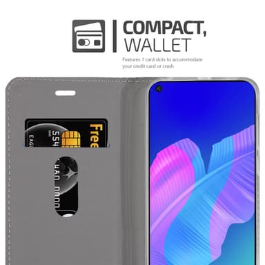 Huawei P40 LITE E Suojakuori Lompakkokotelo (harmaa)