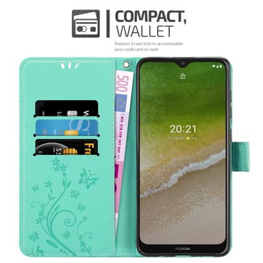 Nokia G50 5G Suojakuori Lompakkokotelo (Turkoosi)