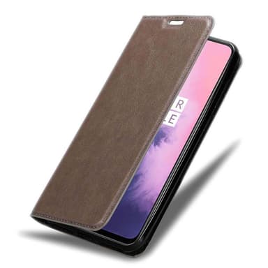 OnePlus 7 Suojakuori Lompakkokotelo (Ruskea)