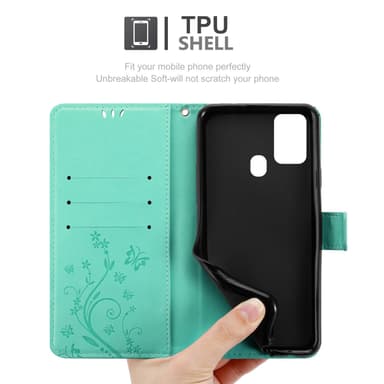 Samsung Galaxy M31 Suojakuori Lompakkokotelo (Turkoosi)