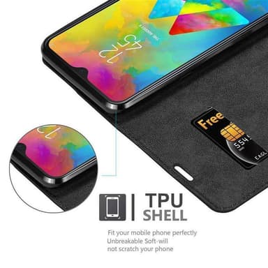 Samsung Galaxy M20 Suojakuori Lompakkokotelo (Ruskea)