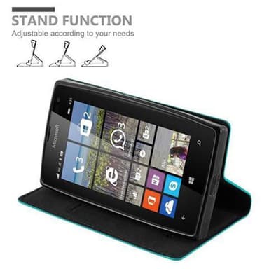 Nokia Lumia 435 Suojakuori Lompakkokotelo (Turkoosi)