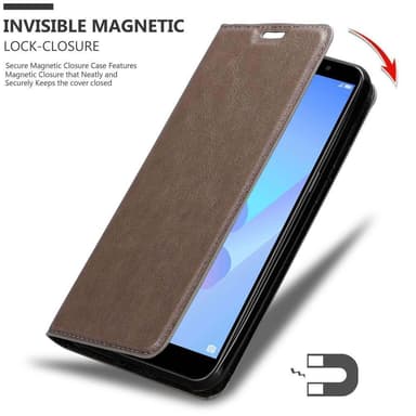 Huawei Y6 PRIME Suojakuori Lompakkokotelo (Ruskea)