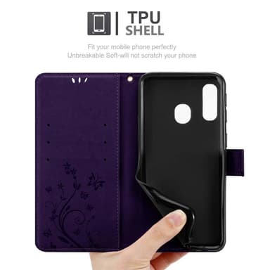 Samsung Galaxy A40 Suojakuori Lompakkokotelo (Violetti)