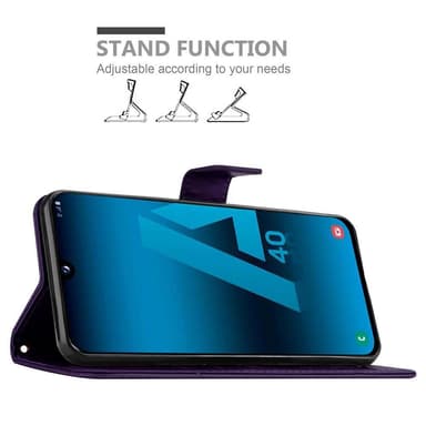 Samsung Galaxy A40 Suojakuori Lompakkokotelo (Violetti)