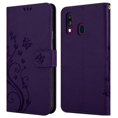 Samsung Galaxy A40 Suojakuori Lompakkokotelo (Violetti)