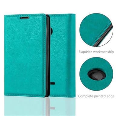 Nokia Lumia 435 Suojakuori Lompakkokotelo (Turkoosi)