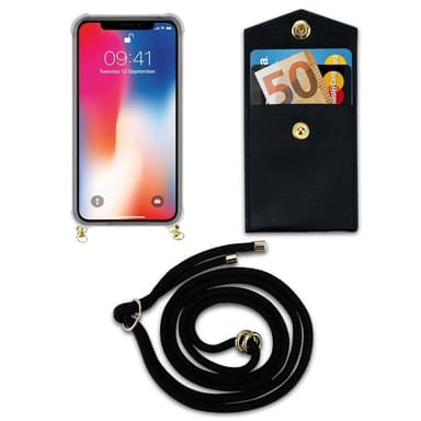iPhone XS MAX Suojakuori Kotelo Ketju (Musta)