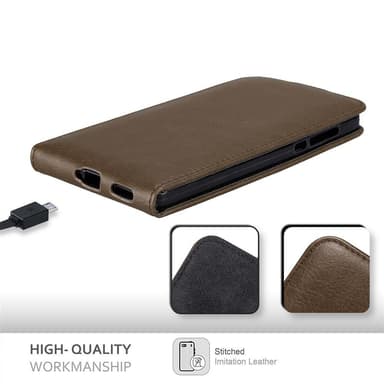 Nokia 6 2017 Suojakuori Lompakkokotelo (Ruskea)