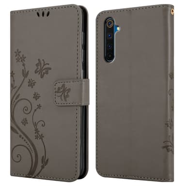 Realme 6 PRO Suojakuori Lompakkokotelo (harmaa)