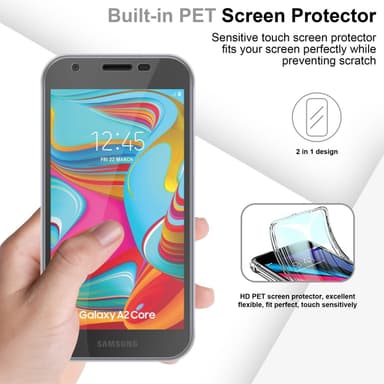 Samsung Galaxy A02 CORE Suojakuori Cover (Läpinäkyvä)