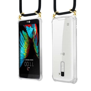 LG K10 2016 Suojakuori Kotelo Ketju (Musta)