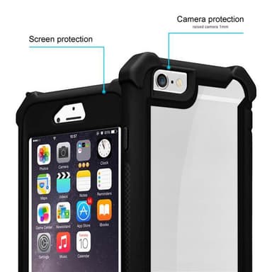 iPhone 6 / 6S Suojakuori Kotelo (Musta)
