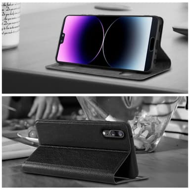 Lompakkokotelo Huawei P20 Case (Musta)
