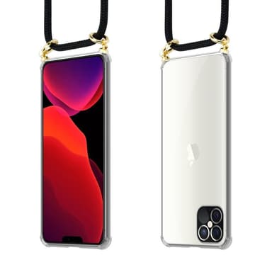 iPhone 12 PRO MAX Suojakuori Kotelo Ketju (Musta)