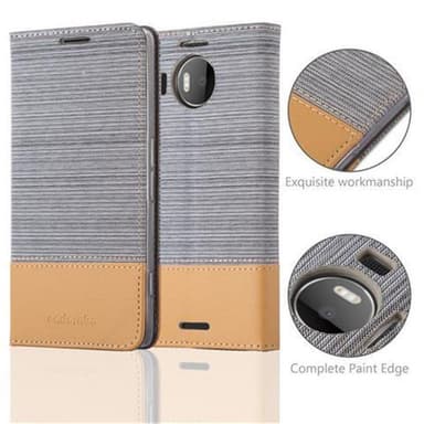 Nokia Lumia 950 XL Suojakuori Lompakkokotelo (harmaa)