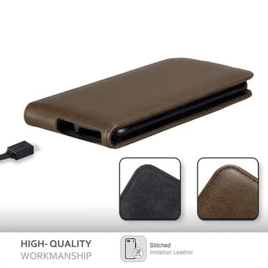 Sony Xperia E5 Suojakuori Lompakkokotelo (Ruskea)