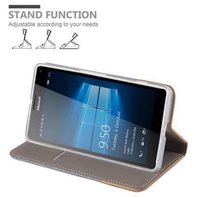 Nokia Lumia 950 XL Suojakuori Lompakkokotelo (harmaa)