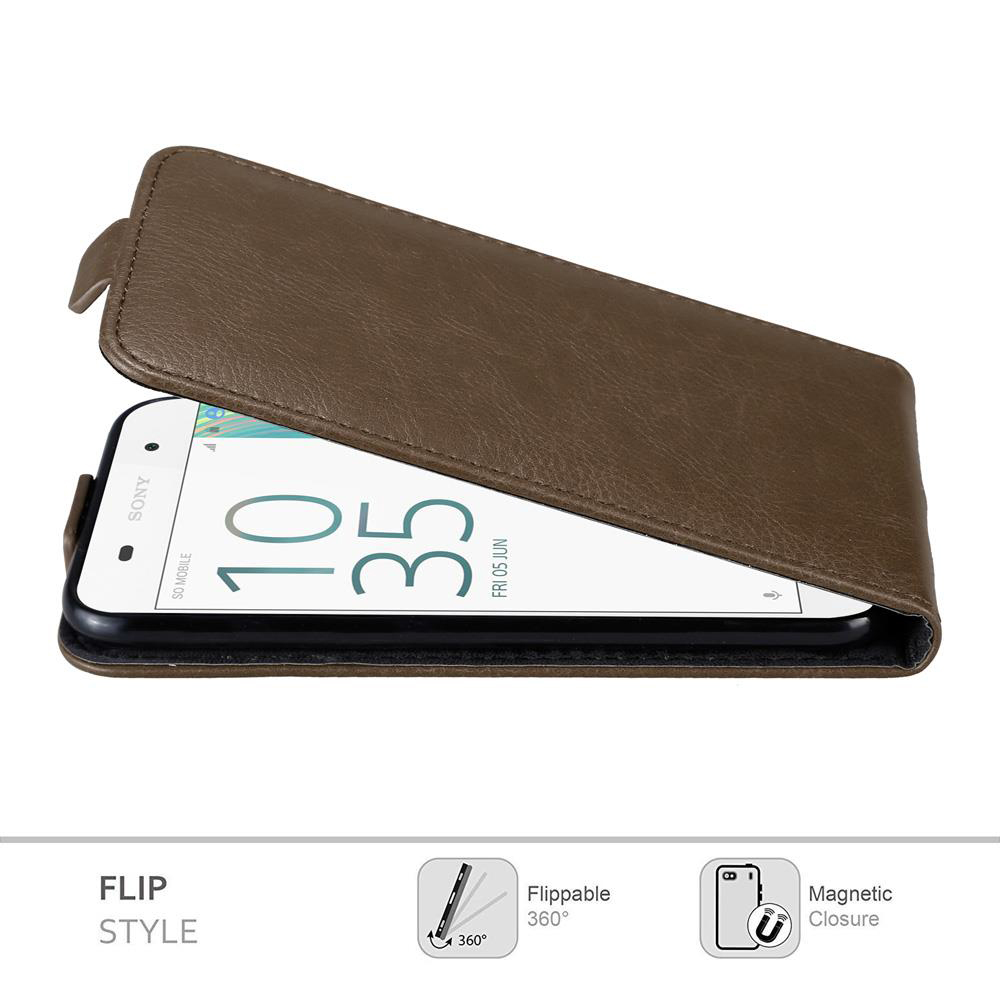 Sony Xperia E5 Suojakuori Lompakkokotelo (Ruskea)
