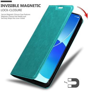 Oppo Reno6 5G Suojakuori Lompakkokotelo (Turkoosi)