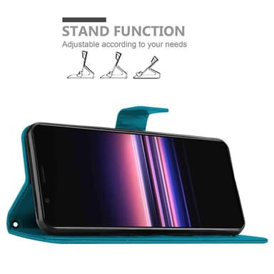 Sony Xperia 5 Suojakuori Lompakkokotelo (Sininen)