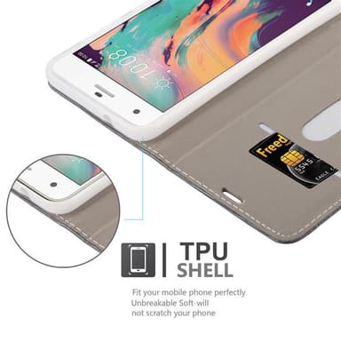 HTC Desire 10 PRO Suojakuori Lompakkokotelo (harmaa)