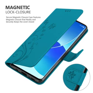 Oppo Reno6 PRO 5G Suojakuori Lompakkokotelo (Sininen)