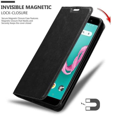 WIKO LENNY 5 Suojakuori Lompakkokotelo (Musta)