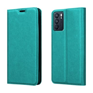 Oppo Reno6 5G Suojakuori Lompakkokotelo (Turkoosi)