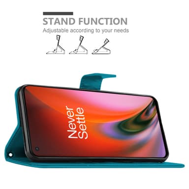 OnePlus Nord 2 5G Suojakuori Lompakkokotelo (Sininen)