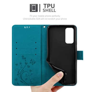 OnePlus Nord 2 5G Suojakuori Lompakkokotelo (Sininen)