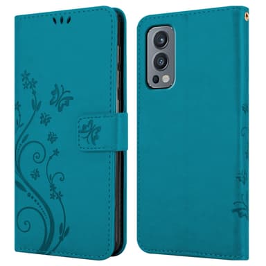 OnePlus Nord 2 5G Suojakuori Lompakkokotelo (Sininen)