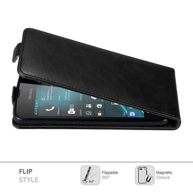 Nokia Lumia 550 Suojakuori Lompakkokotelo (Musta)