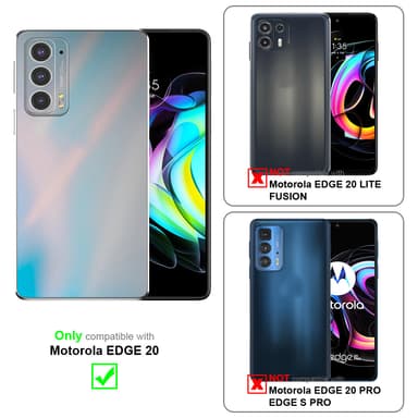 Motorola EDGE 20 Suojakuori Lompakkokotelo (Sininen)