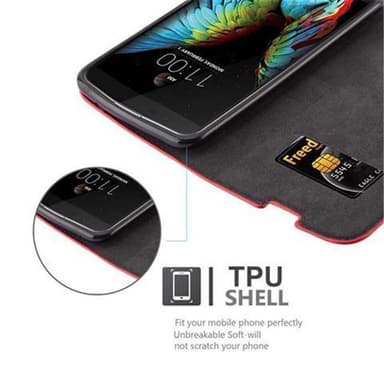 LG K10 2016 Suojakuori Lompakkokotelo (Punainen)