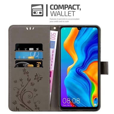 Huawei P30 LITE Suojakuori Lompakkokotelo (harmaa)