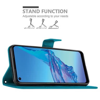 Oppo A53s Suojakuori Lompakkokotelo (Sininen)