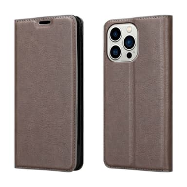 iPhone 14 PRO MAX Suojakuori Lompakkokotelo (Ruskea)