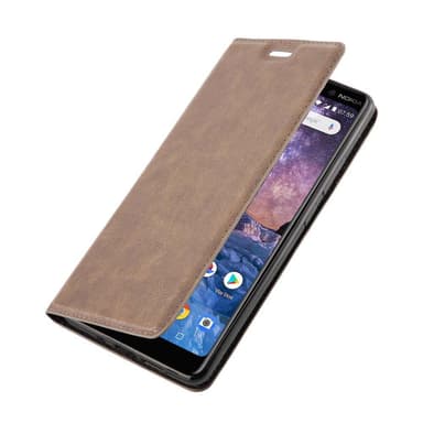 Nokia 7 PLUS Suojakuori Lompakkokotelo (Ruskea)