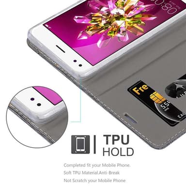 Huawei Enjoy 7 Suojakuori Lompakkokotelo (harmaa)