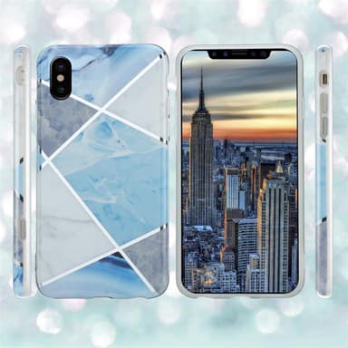 iPhone X / XS Suojakuori Lompakkokotelo (Sininen)
