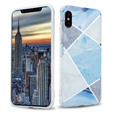iPhone X / XS Suojakuori Lompakkokotelo (Sininen)