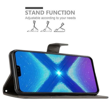 Honor 8X Suojakuori Lompakkokotelo (harmaa)